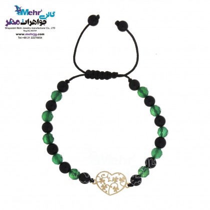 Gold and Stone Bracelet - Clover and Heart Design-MB0575